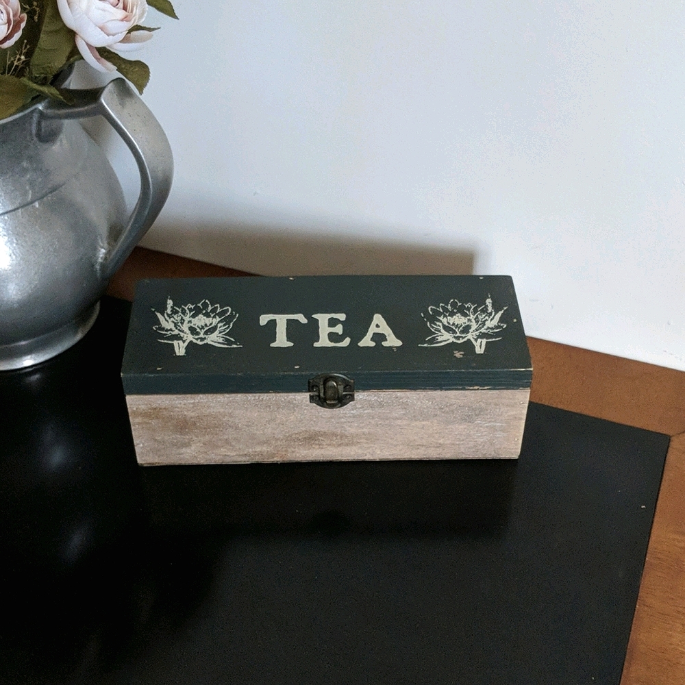 Rustic Black and Brown Tea Box